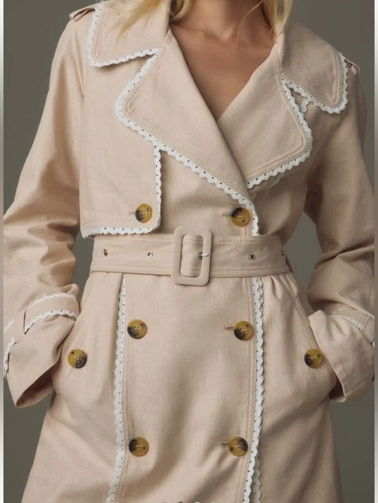 Avec Les Filles Rickrack Trench Coat - Picture 2 of 10